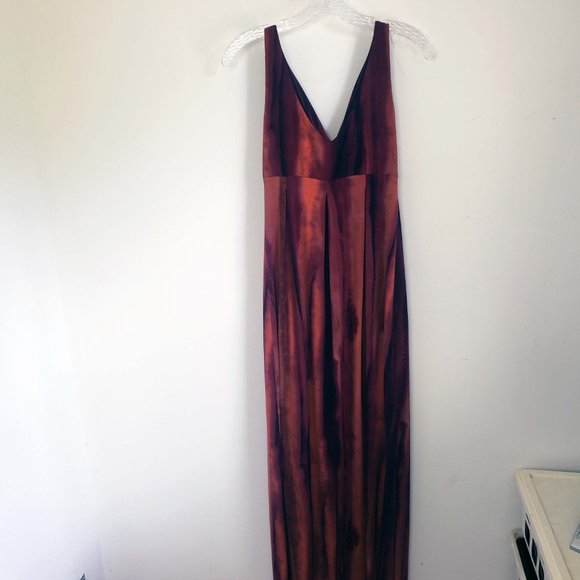 Ronnie Nicole Size 6 Caribbean Sunset Wide Strap Sleeveless Wrap Maxi Dress - Picture 7 of 14